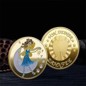 新しい色歯の妖精の記念コイン金メッキの記念コイン子供の歯の交換ギフトを集める金属のバッジ - Product Image 6
