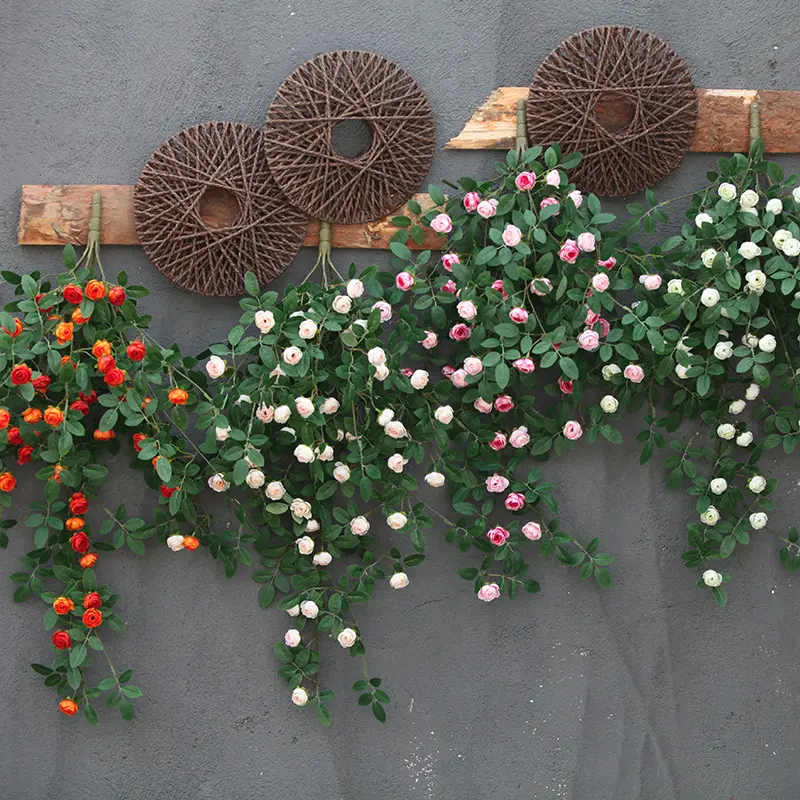 Sevenstar Decorative Hanging Artificial Tea Flower Vine Artificial Rose Vine For Wall
