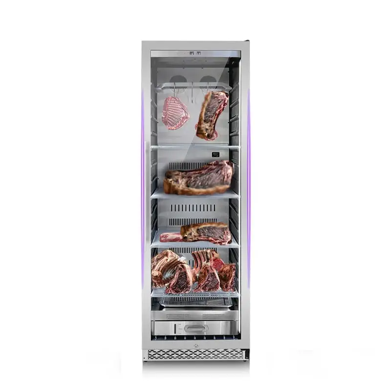 Refrigerador DE EDAD seca envejecido con hielo de Venta caliente de fábrica, refrigerador de envejecimiento de carne con puerta de acero inoxidable