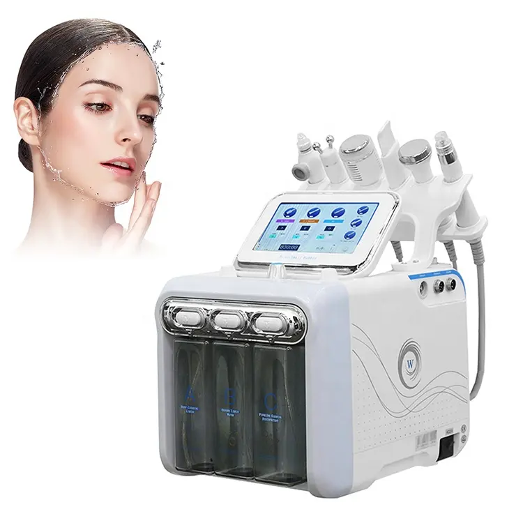 Máquina de Dermoabrasão Facial 6 em 1 para Pele com bolhas Aqua Peel para cuidados com a pele facial