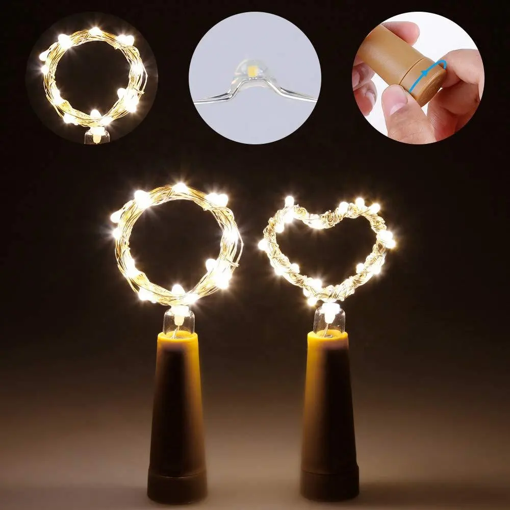 Led Fairy Lights Battery Operated String Lights 20 Led Firefly Starry Moon Lights para DIY Wedding Party Quarto Pátio Natal