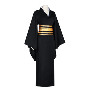 厂家直销恶魔杀手动漫服装Nakime和服黑色动漫服装女装万圣节