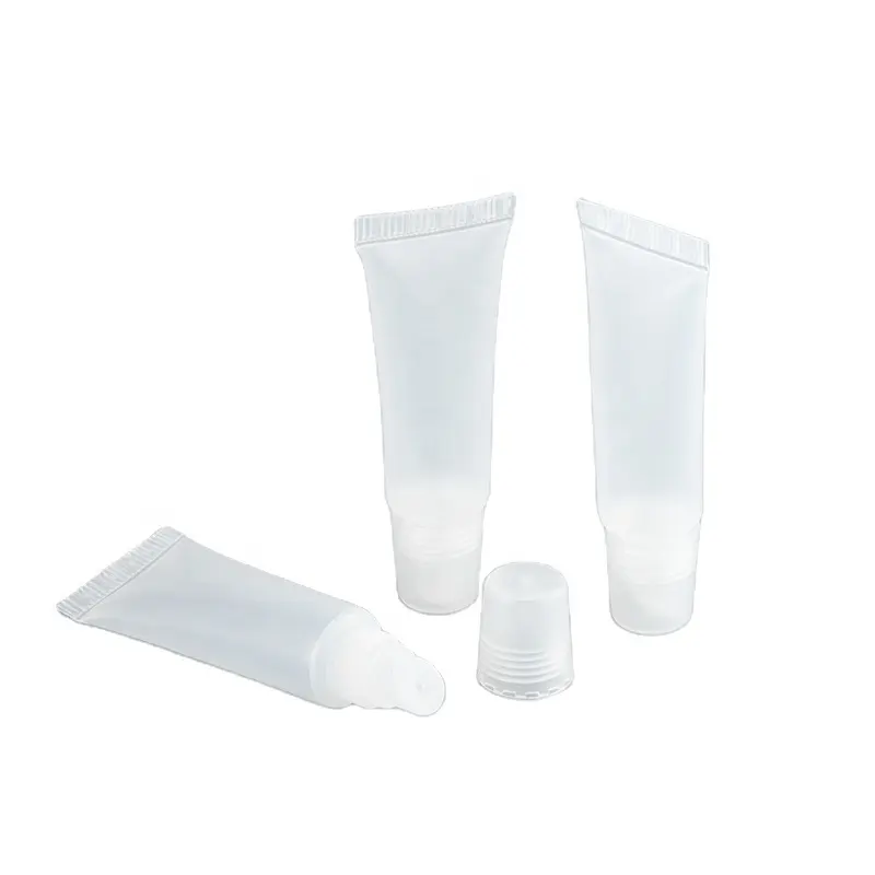 Vente directe d'usine 8g emballage cosmétique en plastique blanc brillant à lèvres vide doux tubes de compression extrudés