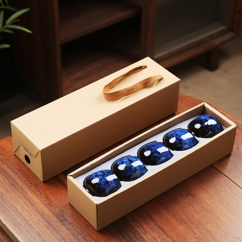 Kiln change tea cup-ancient blue-5 pack