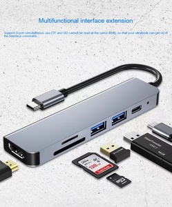 华为macbook的6合1 c型坞站双屏双显示适配器集线器USB C型笔记本电脑坞站 - Product Image 2