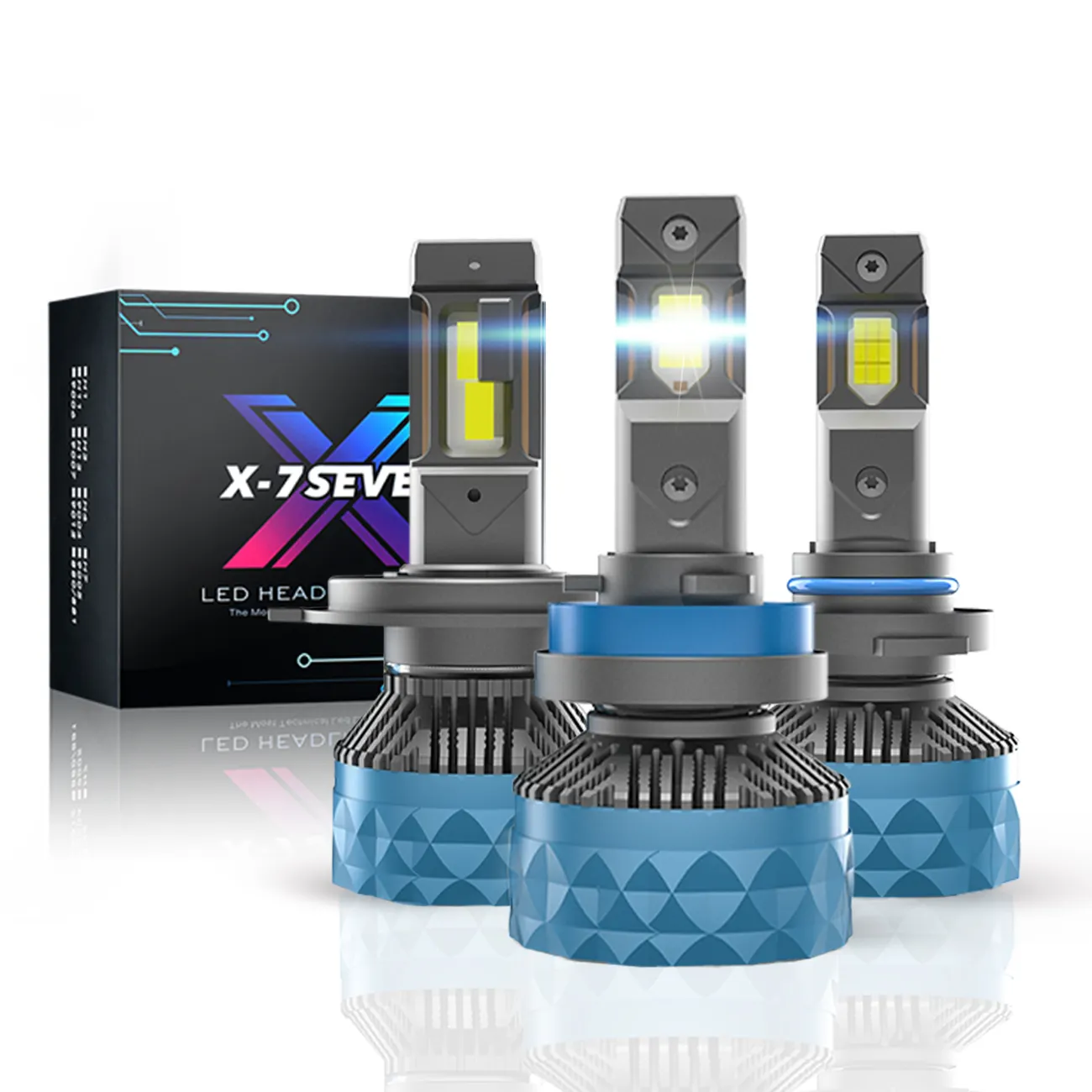 X-7SEVEN Tiktok Trends Kit de Luzes LED super Brilhante 190 W Canbus 38000LM Lâmpadas para Carro H4 H1 H11 Farol LED para Carros