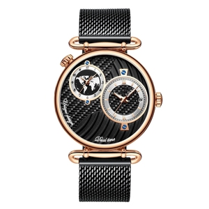 Vendite dirette di fabbrica da uomo orologio impermeabile luminoso doppio-fuso orario funzione data 20mm larghezza banda Display quadrante - Product Image 1