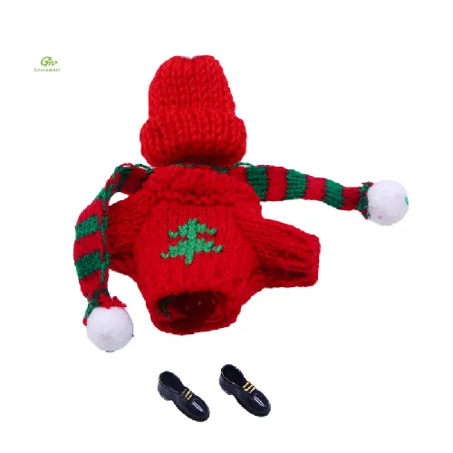 Greenmart, juguete de peluche de dibujos animados de Navidad, sombrero pequeño de algodón personalizado Diy, bufanda pequeña, accesorios, decoraciones, diseño de muñeca personalizado
