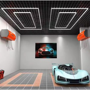 Luce a griglia esagonale rettangolare personalizzabile 6500K luce a nido d'ape esagonale moderna lampada da soffitto del garage del negozio di auto - Product Image 4