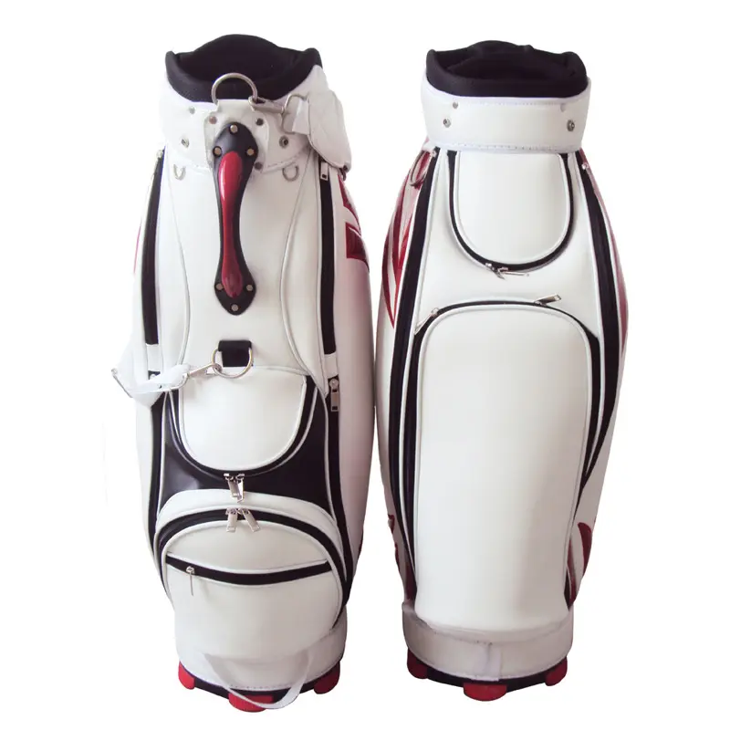 Hochwertige Massen-Reisetaschen für Golf aus Pu-Leder mit Abdeckung bedruckt mit individuellem Logo personalisierte Golftaschen für das Personal