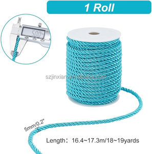 Cuerda de adorno trenzado Cuerda de hilo para decoración del hogar, fabricación de manualidades y artesanía de disfraces Cuerda trenzada de nailon súper suave de 3 hebras - Product Image 3