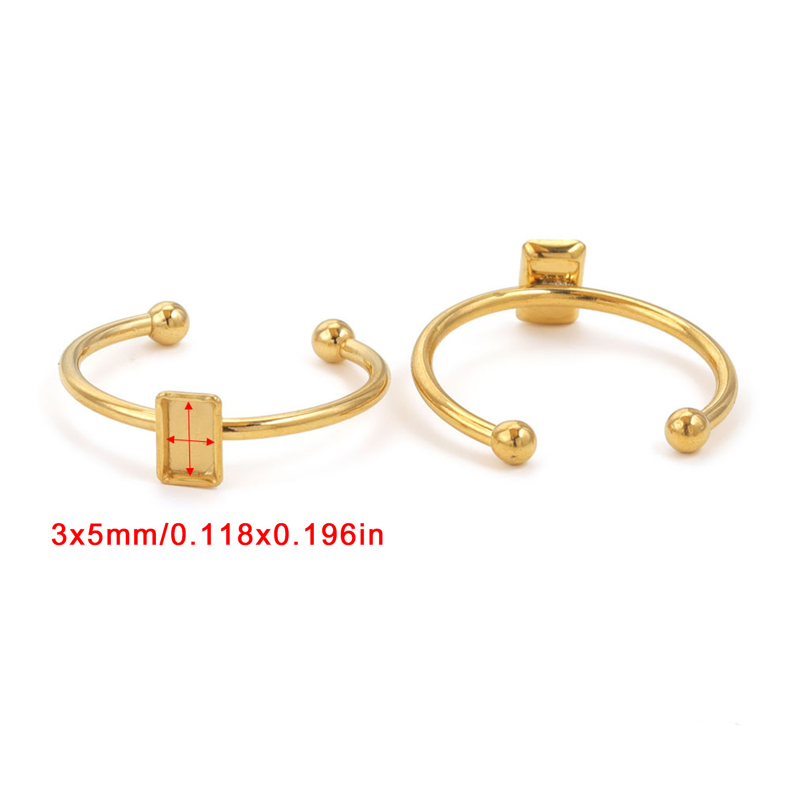 Gold-Rectangle3 * 5mm