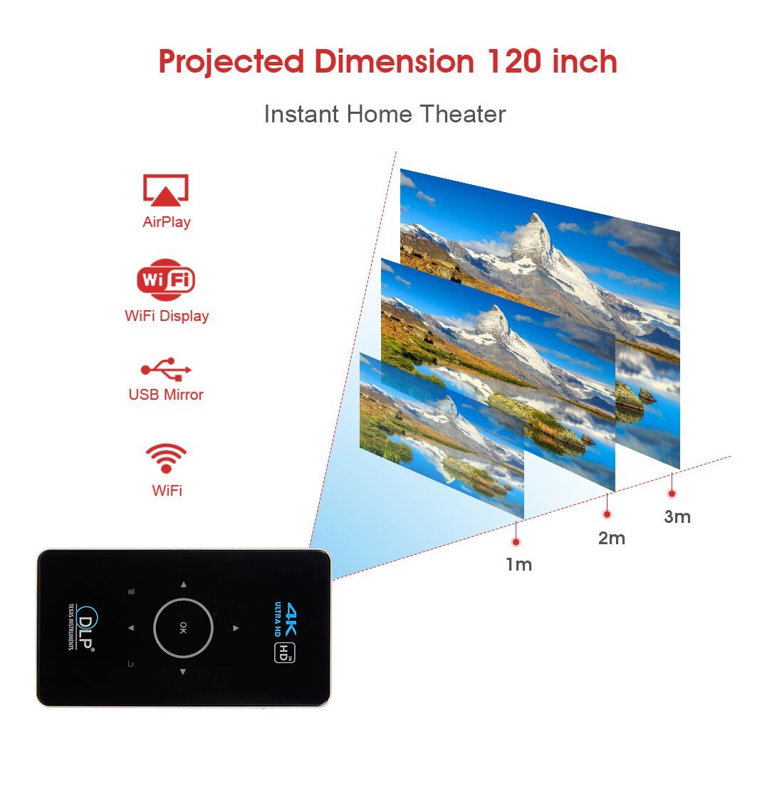 WIFI Android  mini portable smart pocket video DLP home projector