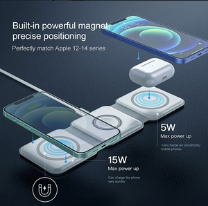Yeni varış 3-in-1 katlanabilir kablosuz şarj Apple manyetik 15W hızlı şarj kablosuz araç telefonu stokta - Product Image 3