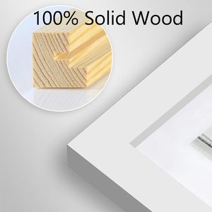 8x8相框白色展示相框实木带垫木质方形相框 - Product Image 4