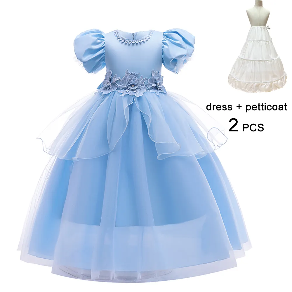 FSMKTZ Nuovo Stile di Abiti Da Principessa Delle Ragazze Del Partito di Carnevale 2 Principesse Elsa Anna Fancy Dress Bambini Costume