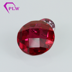 Provence Gems Loose Synthetic Corundum Gemstone <strong>Ruby</strong> 3# 5# 8# Round Checker Cut Loose Polished <strong>Ruby</strong> Stone