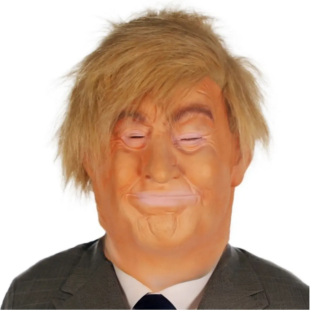 1 pezzo di briscola in lattice a testa intera con maschera umana Festival di Halloween in Costume di Pasqua festa Donald Trump fan del Cosplay presidenziale