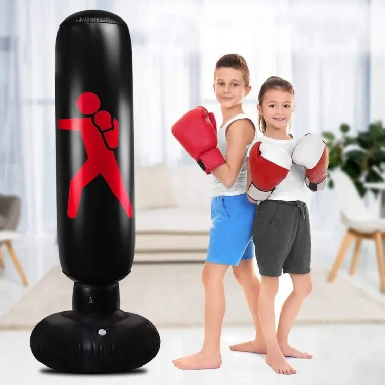 Logo personalizzato in fabbrica portatile per bambini adulti 63 pollici gonfiabile Base d'acqua Air Dinosaur Blow Up Bop sacco da boxe per bambini