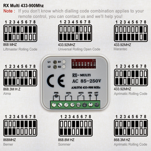 Garagentor Fernbedienung Empfänger RX MULTI Empfänger für 868,3 MHz 434MHz Sender - Product Image 5