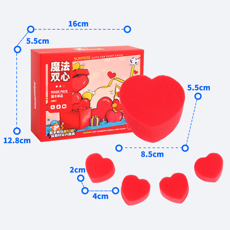 Juego de Corazones de Esponja en Caja de Color