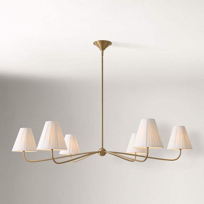 Brass + White / Pleated 6Heads: D 122* H 32cm