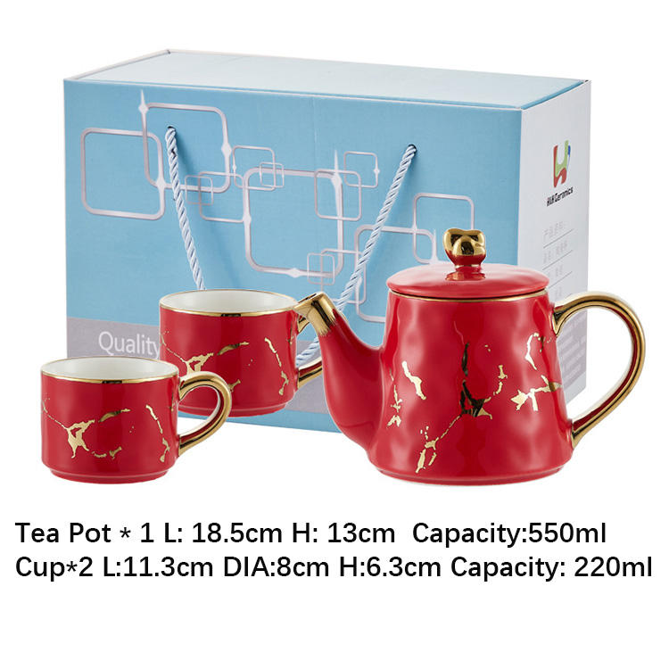 หม้อ * 1ถ้วย * 2ชุดสีแดง