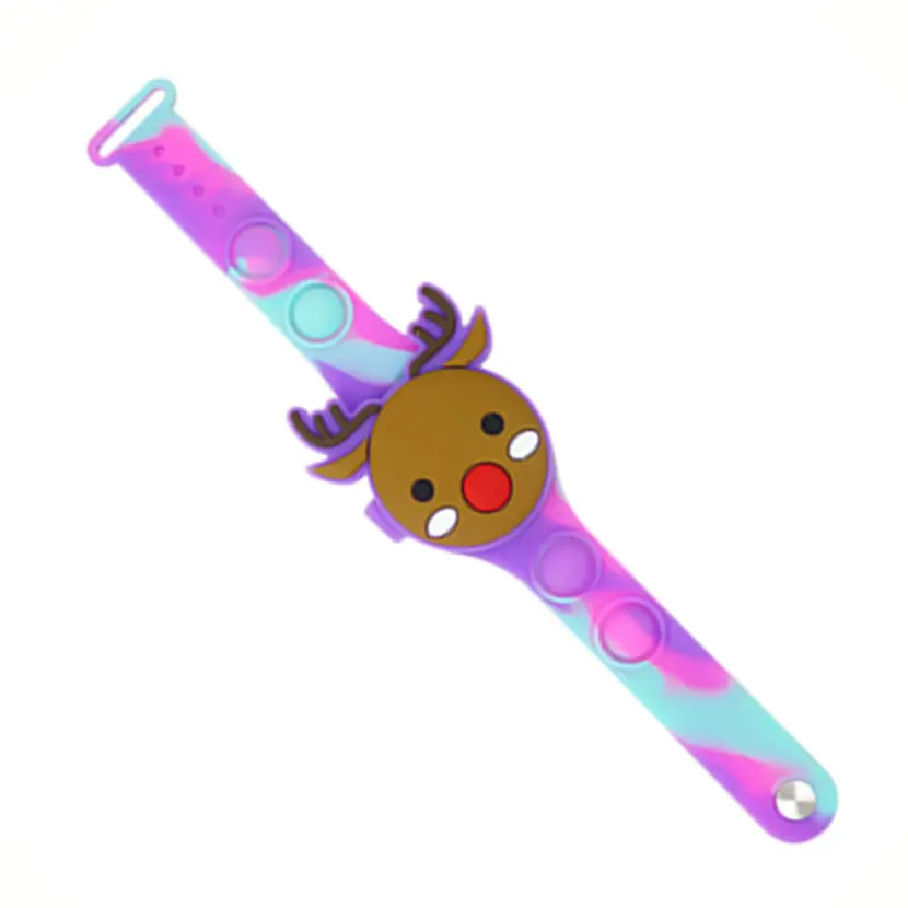 Nuovo arrivo orologio unico a forma di cervo di natale slap band orologio colorato carino in silicone per bambini