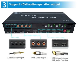 Profesional Audio Video e iluminación Modular 4K HDMI Matrix Switcher Diseño de hardware TV Video Wall Controller