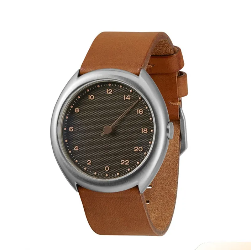 Venta caliente Nuevo reloj de personalidad simple Reloj de cuero para hombres con una sola aguja