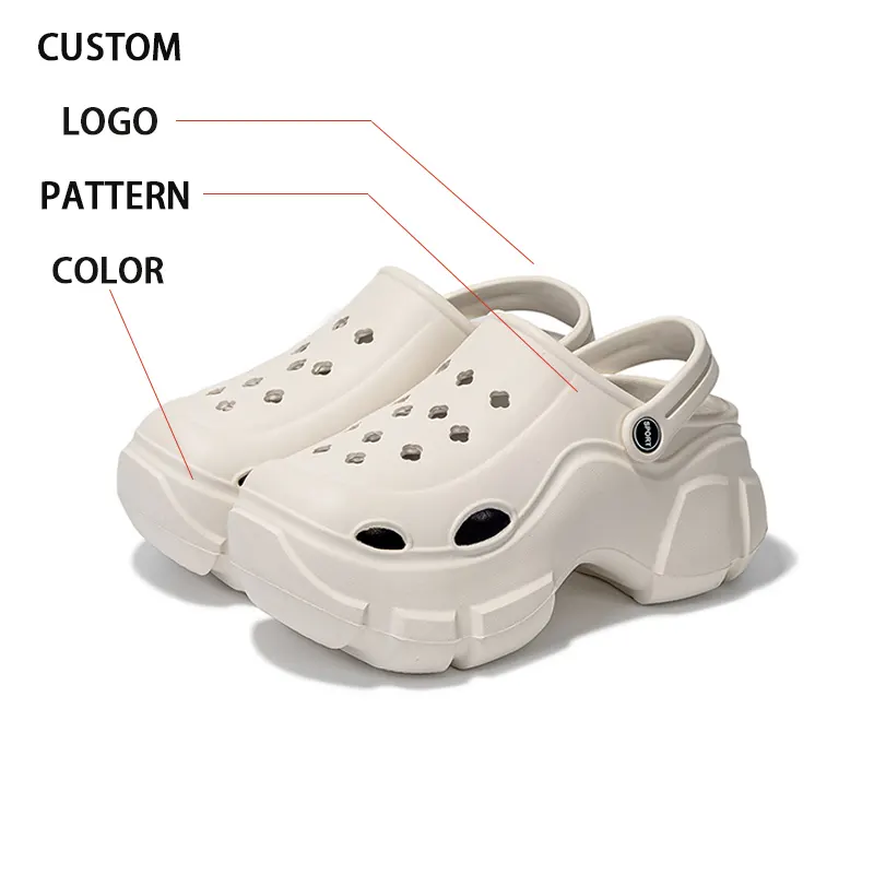 2024 nueva tendencia sandalias personalizadas zapatos con agujeros de verano zuecos para mujeres EVA Unisex zapatos de jardín zapatillas