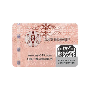 Wholesale Custom Security Scratch Off Stickers Anti-counterfeiting QR <strong>Code</strong> Stickers with Security Thread - Product Image 1