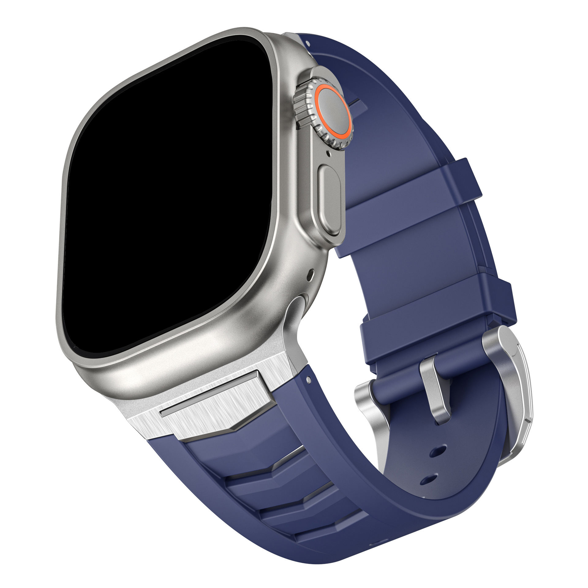 Blue and silver buckle