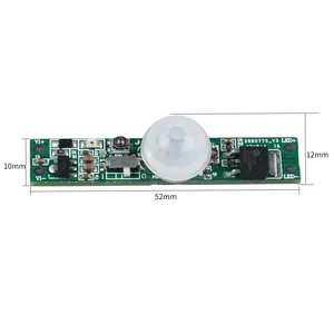 PIR03 DC12V-24V 6A датчик движения PIR с датчиком дневного света-время задержки Регулируемая функция движения Pir для алюминиевого профиля