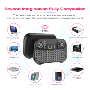 Nuevo 7 colores i10 Mini inalámbrico 2,4 GHz RGB Teclado retroiluminado Multifuncional Air Mouse Touchpad Control remoto Laptop Android TV - Product Image 4