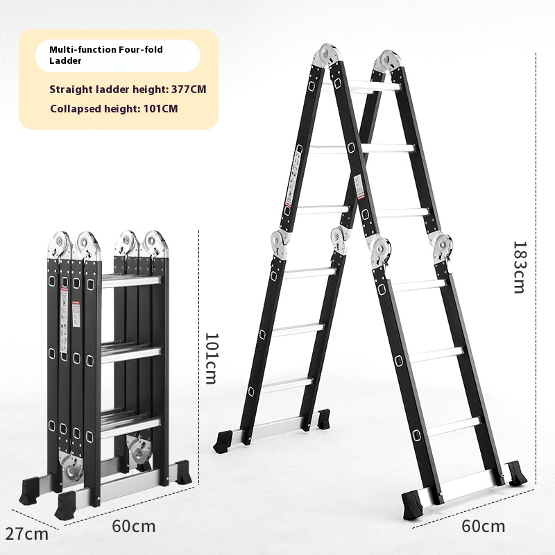 Escalera de hierro de cuatro secciones