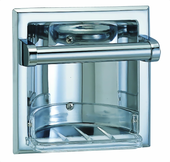 recessed soap holder& grab bar