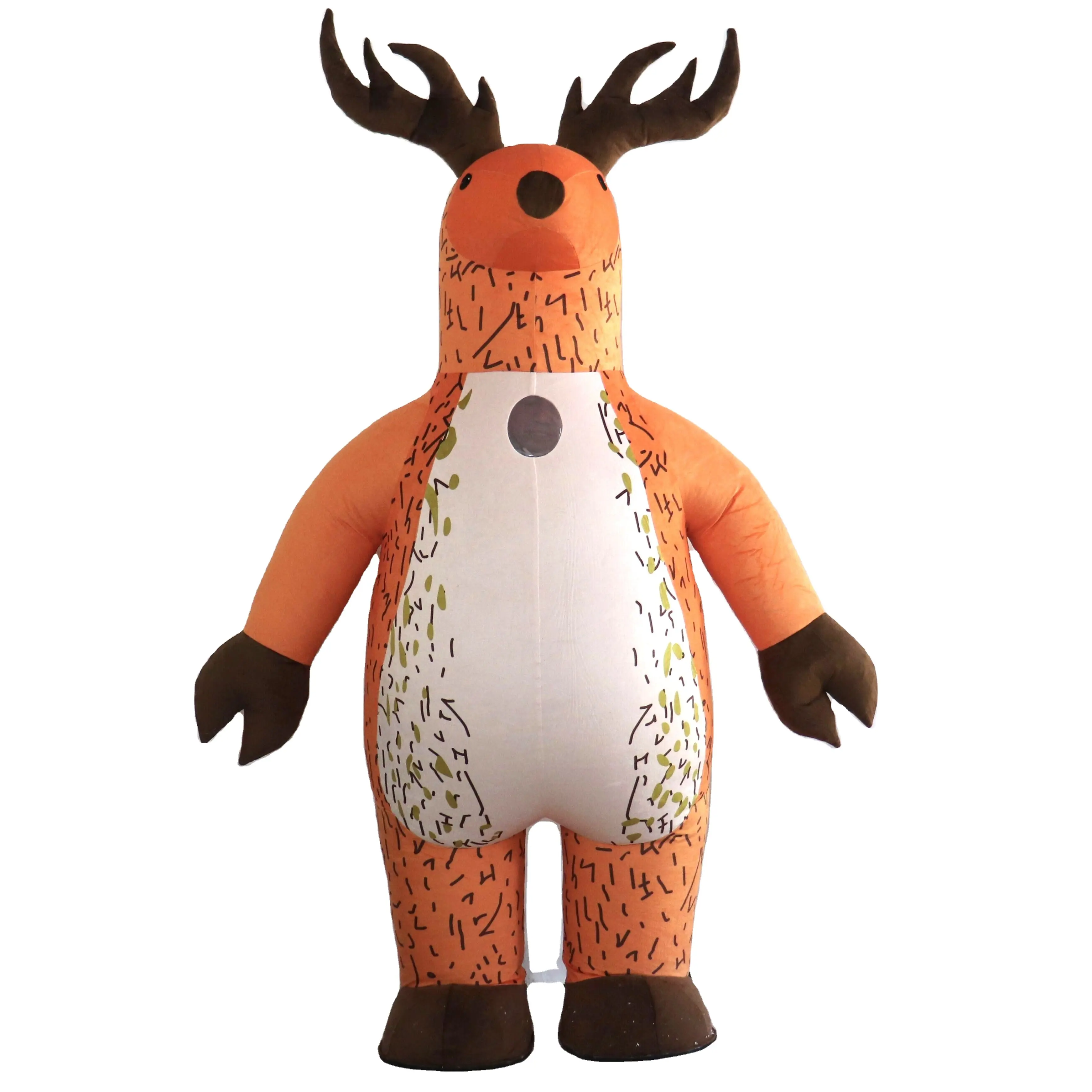 Hot Sale! Unisex Inflatable Christmas Deer and Gingerbread Man Party Costume Custom Mascot for Adults