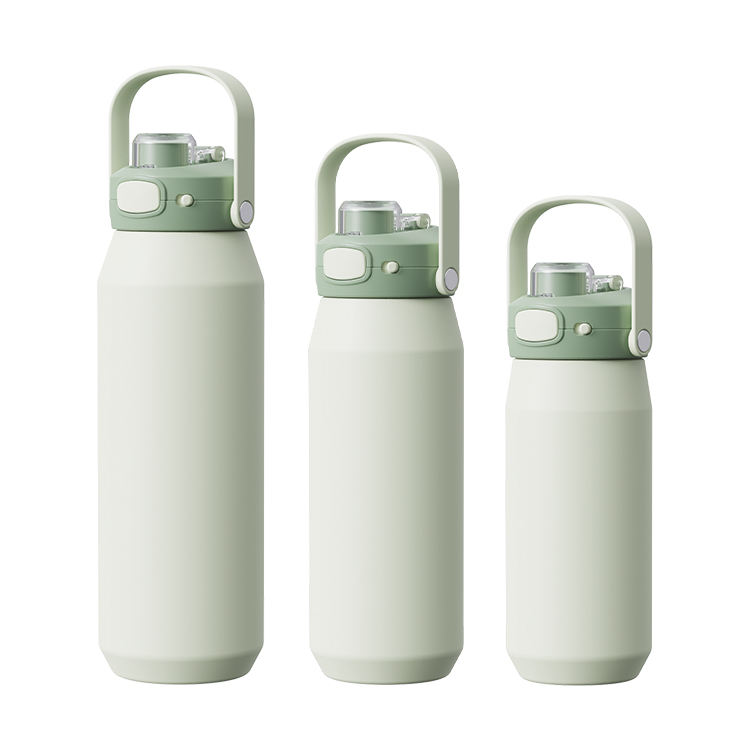 Bouteille isotherme en acier inoxydable avec revêtement en poudre vert menthe