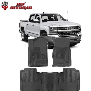 适用于Silverado/Sierra 2014-2019驾驶室的HW 4x4越野TPE材料前后汽车垫地板衬垫全天候