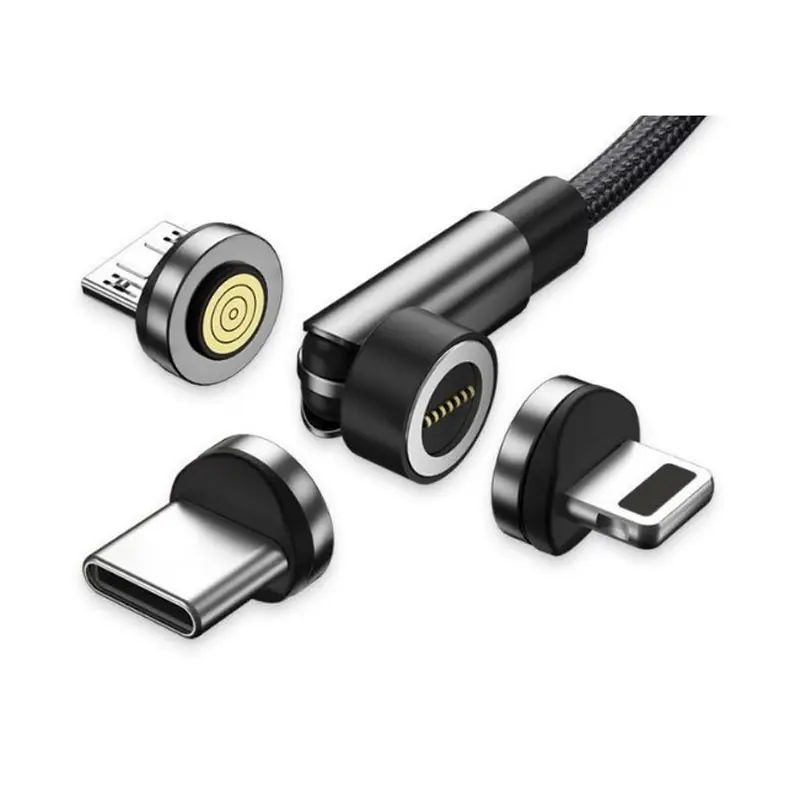 540 degree rotating cable type-c Micro Android 3 in1 charging cable fast magnetic absorption data cable