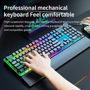 Teclado mecánico GK515 retroiluminado RGB de siete colores, interfaz USB barata para Aprendizaje de oficina y juegos de computadora de tableta - Product Image 2