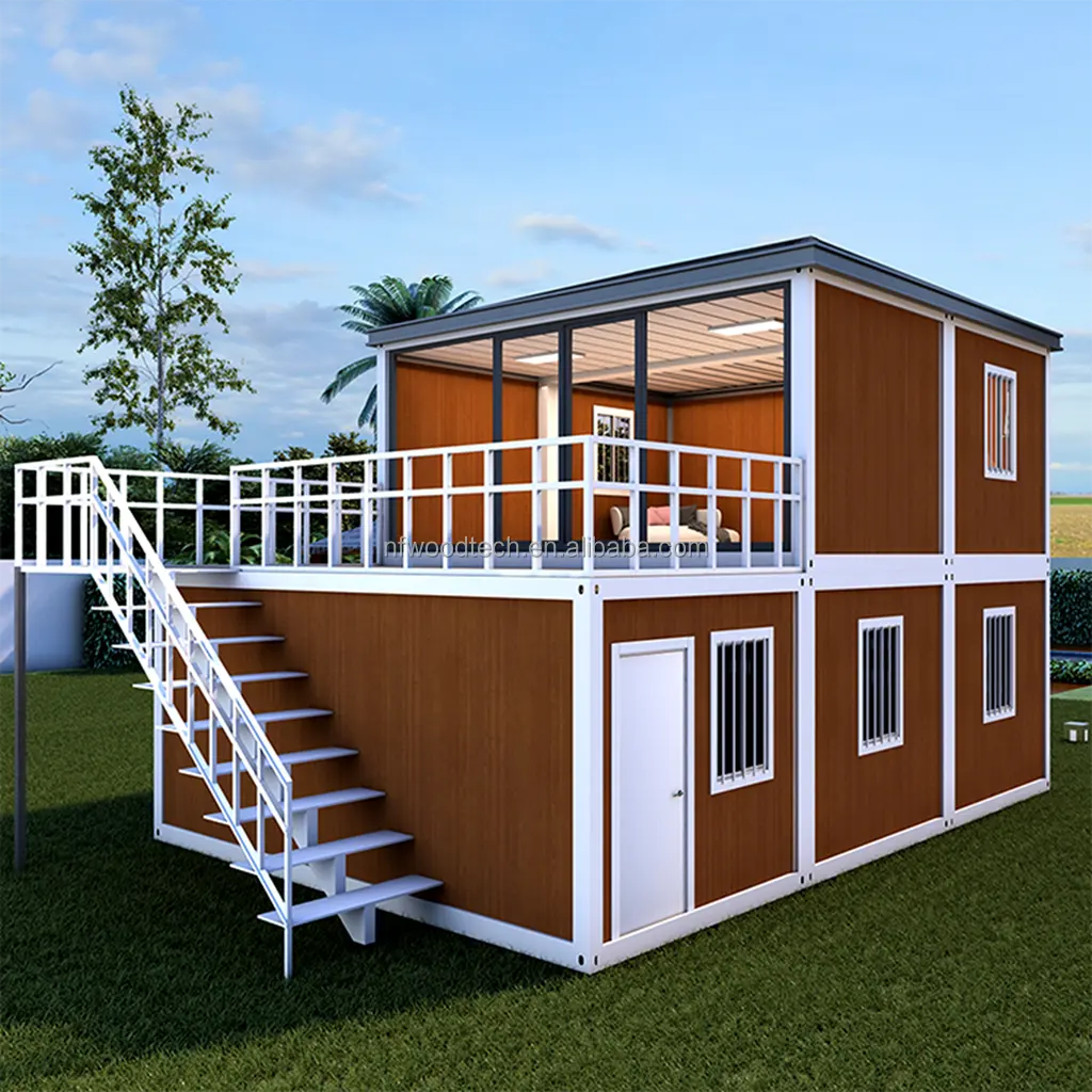 Houten Uiterlijk Cabine Tuin Tiny House Geprefabriceerd Huis Woonhuis