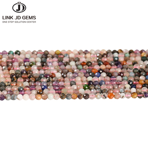 JD permata grosir 2/3/4mm mikro segi batu permata alami manik-manik longgar batu manik-manik Ideal untuk DIY Gelang membuat kalung - Product Image 3