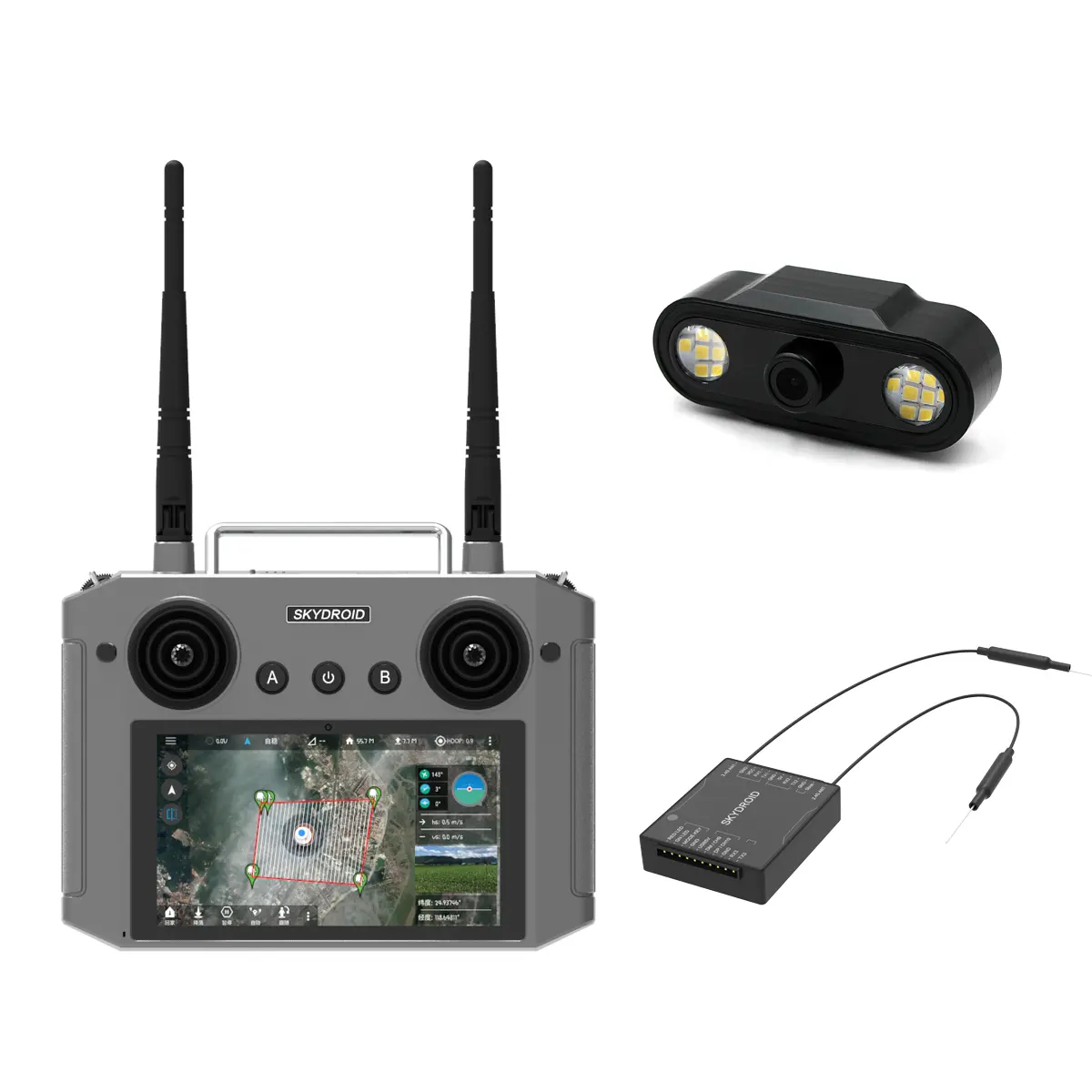 Flyskydroid — télécommande H12 pour drone agricole, 2.4GHz 1080P, télécommande, transmetteur de données vidéo numérique