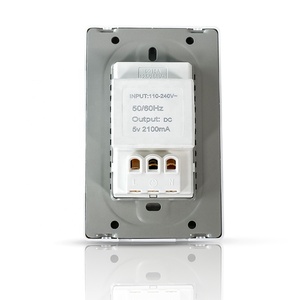 6针通用墙壁插座，带USB a型C 5V 2.1A端口220V USB插座白色黑色插座 - Product Image 6