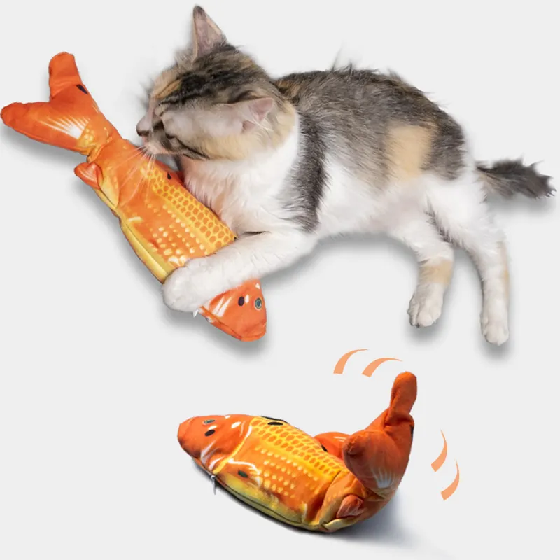 กระดิกตกปลาไฟฟ้าแบบเสียบ USB,ของเล่นรูปปลาแมวเรืองแสงของเล่นแบบโต้ตอบของเล่นแมว