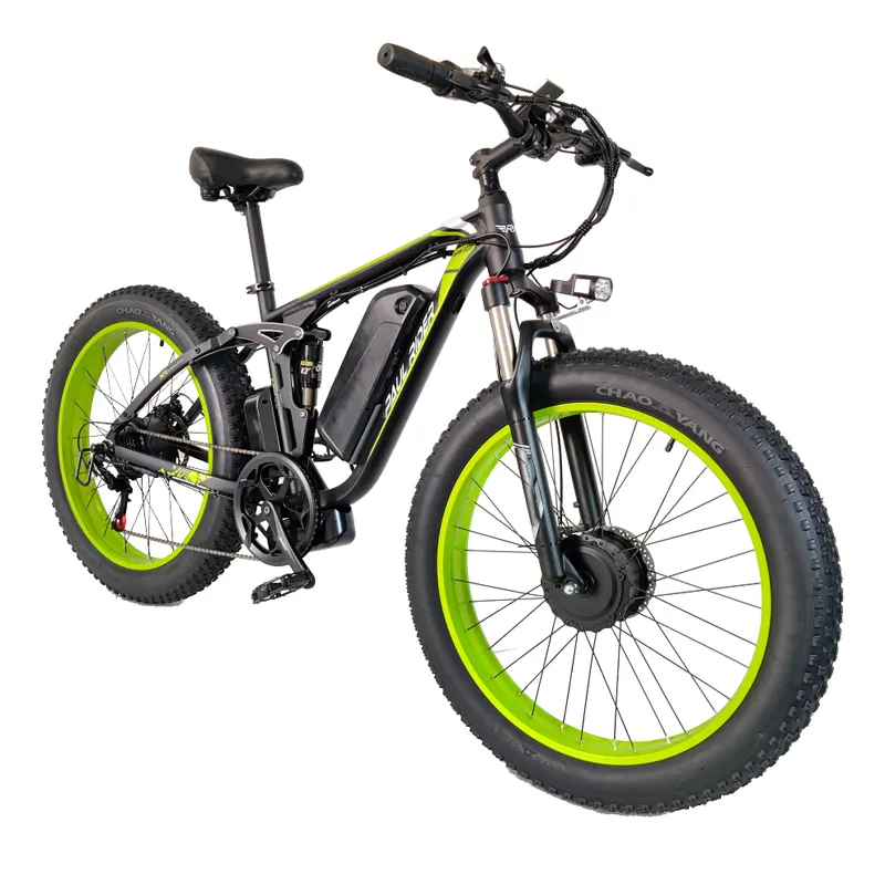 48V 26 inç 1000W 2000W çift motorlu tam süspansiyon mtb ebike dağ bisikleti elektrikli yağ lastik e bisiklet