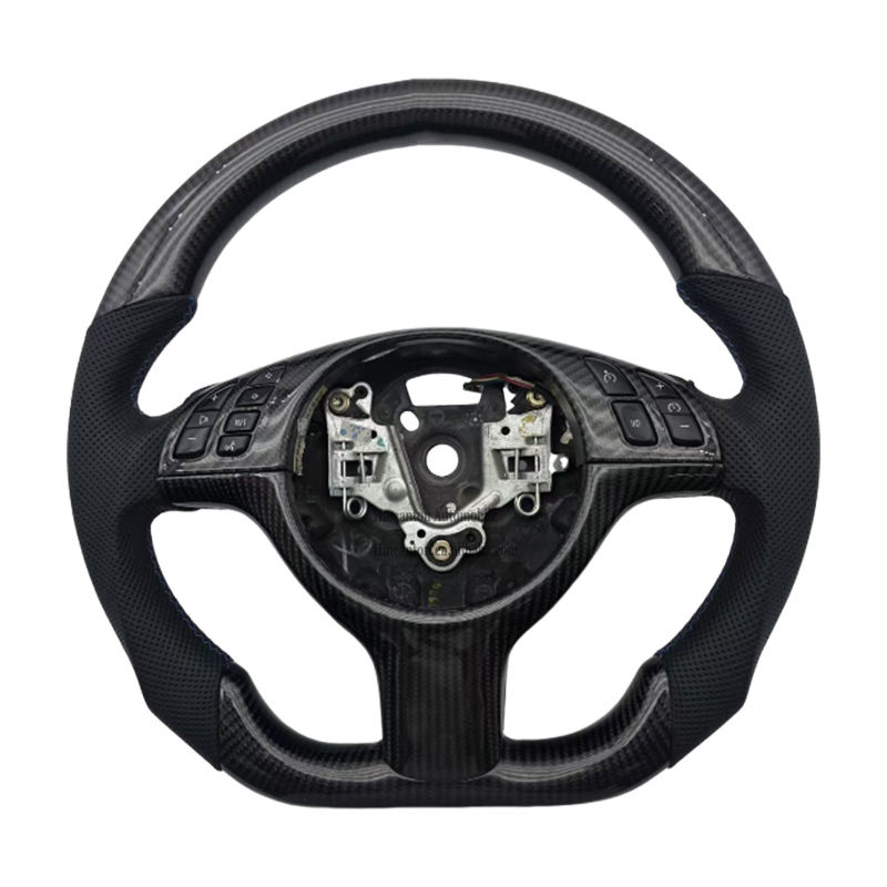 หนังเจาะรู + คาร์บอนไฟเบอร์ + เย็บสีน้ำเงิน