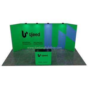 Stand de exposición de aluminio de diseño personalizado Cabinas de esquema de carcasa modular para la Expo de Oriente Medio El stand de aluminio es reutilizable - Product Image 6